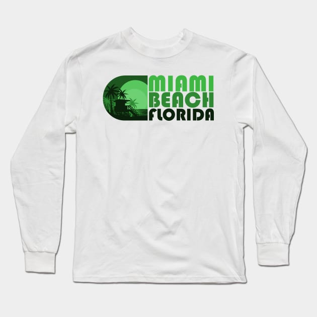 Miami Beach Florida Long Sleeve T-Shirt by SM Shirts